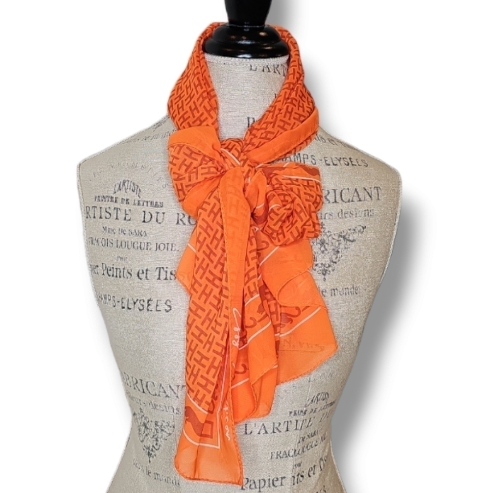 Effy Hematian Bright Orange Neck Scarf - OS